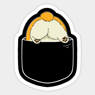 Funny Pocket Corgi Butt Humor Design for Cute Corgi Dog Owner and Lover Gift Sticker